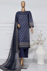 Sada Bahar Stitched 3 Piece Printed Lawn Vol-01 Suit-PR-9521-Blue