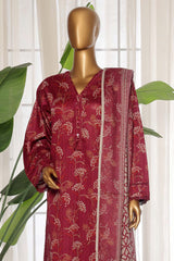 Sada Bahar Stitched 3 Piece Printed Lawn Vol-03 Suit-PR-9545-Maroon