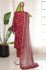 Sada Bahar Stitched 3 Piece Printed Lawn Vol-03 Suit-PR-9545-Maroon