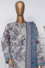 Sada Bahar Stitched 3 Piece Printed Lawn Vol-01 Suit-PR-9847-Grey