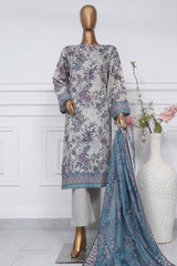 Sada Bahar Stitched 3 Piece Printed Lawn Vol-01 Suit-PR-9847-Grey