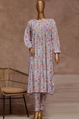 Florence By HZ Stitched 2 Piece Raw Silk Frock Suit-PRF-102