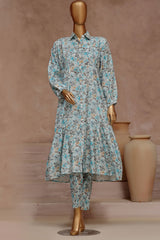Florence By HZ Stitched 2 Piece Raw Silk Frock Suit-PRF-105