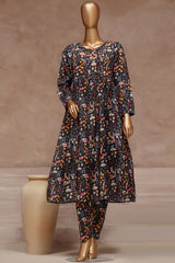 Florence By HZ Stitched 2 Piece Raw Silk Frock Suit-PRF-108
