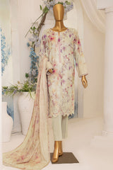 Printkari By HZ Unstitched 3 Piece Emb Slub Cambric Suit-PSC-205