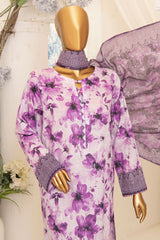 Printkari By HZ Unstitched 3 Piece Emb Slub Cambric Suit-PSC-206