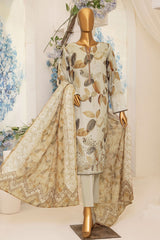 Printkari By HZ Unstitched 3 Piece Emb Slub Cambric Suit-PSC-210
