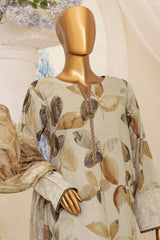 Printkari By HZ Unstitched 3 Piece Emb Slub Cambric Suit-PSC-210