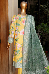 Printkari By HZ Unstitched 3 Piece Emb Slub Cambric Suit-PSC-212