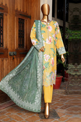 Printkari By HZ Unstitched 3 Piece Emb Slub Cambric Suit-PSC-212