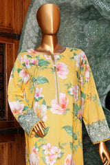 Printkari By HZ Unstitched 3 Piece Emb Slub Cambric Suit-PSC-212