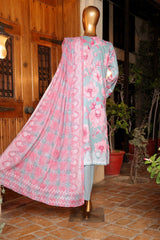 Printkari By HZ Unstitched 3 Piece Emb Slub Cambric Suit-PSC-213