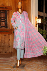 Printkari By HZ Unstitched 3 Piece Emb Slub Cambric Suit-PSC-213