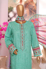 Printkari by Hz Unstitched 3 Piece Emb Slub Cambric Suit-PSC-217