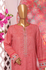 Printkari by Hz Unstitched 3 Piece Emb Slub Cambric Suit-PSC-218