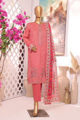Printkari by Hz Unstitched 3 Piece Emb Slub Cambric Suit-PSC-218