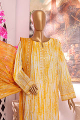 Printkari by Hz Unstitched 3 Piece Emb Slub Cambric Suit-PSC-222
