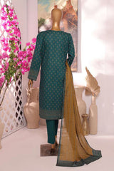 Printkari by Hz Unstitched 3 Piece Emb Slub Cambric Suit-PSC-223