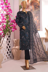 Printkari by Hz Unstitched 3 Piece Emb Slub Cambric Suit-PSC-224