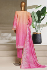 Ombre Damask By HZ Stitched 3 Piece Emb Jacquard Series Collection'2025-PSJ-032-Dark Pink