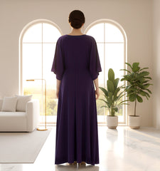 Veloria By Dressline Velvet Kaftan Winter Collection'2025-veloria-stitched-twilight-plum
