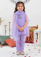 Modest Girls 3 Piece Crinkle Purple Outfit Suit-A006-Prpl