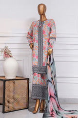 Art & Craft Prints By HZ Stitched 3 Piece Lawn Suit-PWW-104