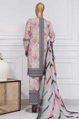 Art & Craft Prints By HZ Stitched 3 Piece Lawn Suit-PWW-104