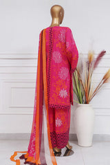 Art & Craft Prints By HZ Stitched 3 Piece Lawn Suit-PWW-105