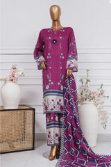 Art & Craft Prints By HZ Stitched 3 Piece Lawn Suit-PWW-107