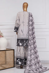 Art & Craft Prints By HZ Stitched 3 Piece Lawn Suit-PWW-108