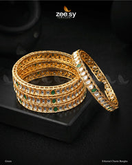 Ethereal Charm Bangles Green - Zeesy Jewellery