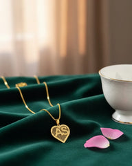 Heartfelt Pendant Initials Custom Necklace - Zeesy Jewellery