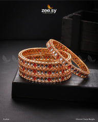 Ethereal Charm Bangles Fuchsia - Zeesy Jewellery