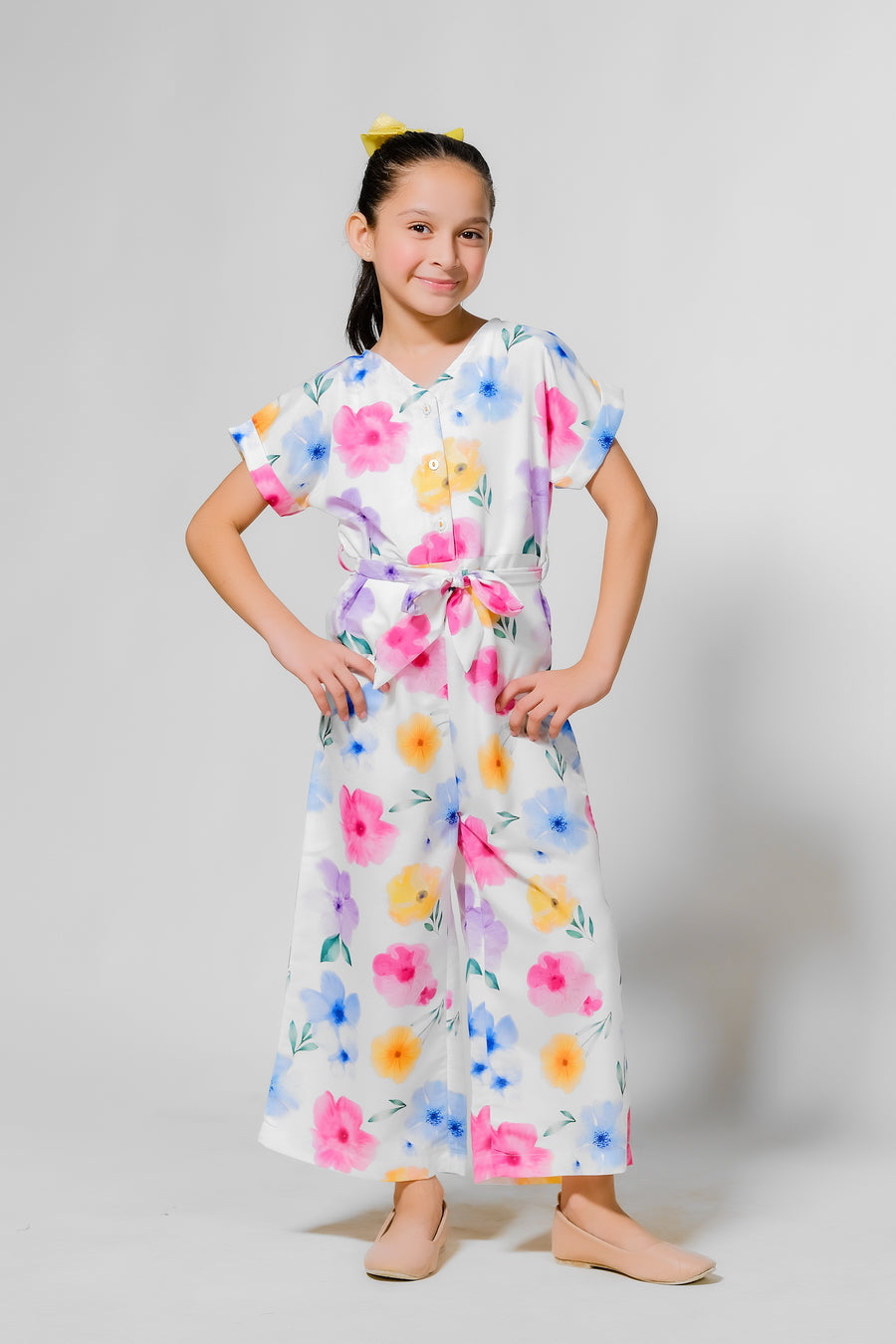 Sprinkles Stitched 1 Piece Summer Jumpsuit Kids Collection'2025-Pastel Petals Jumpsuit