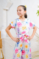 Sprinkles Stitched 1 Piece Summer Jumpsuit Kids Collection'2025-Pastel Petals Jumpsuit