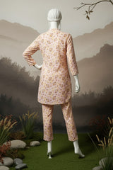 Doriya Luxe By Almeerah Stitched 2 Piece Premium Bana Dora Lawn Collection'2025-Peach Blossom Charm