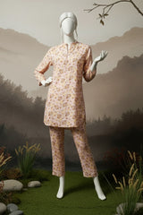 Doriya Luxe By Almeerah Stitched 2 Piece Premium Bana Dora Lawn Collection'2025-Peach Blossom Charm