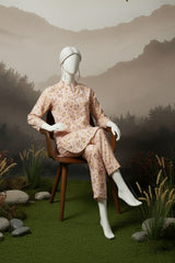 Doriya Luxe By Almeerah Stitched 2 Piece Premium Bana Dora Lawn Collection'2025-Peach Blossom Charm