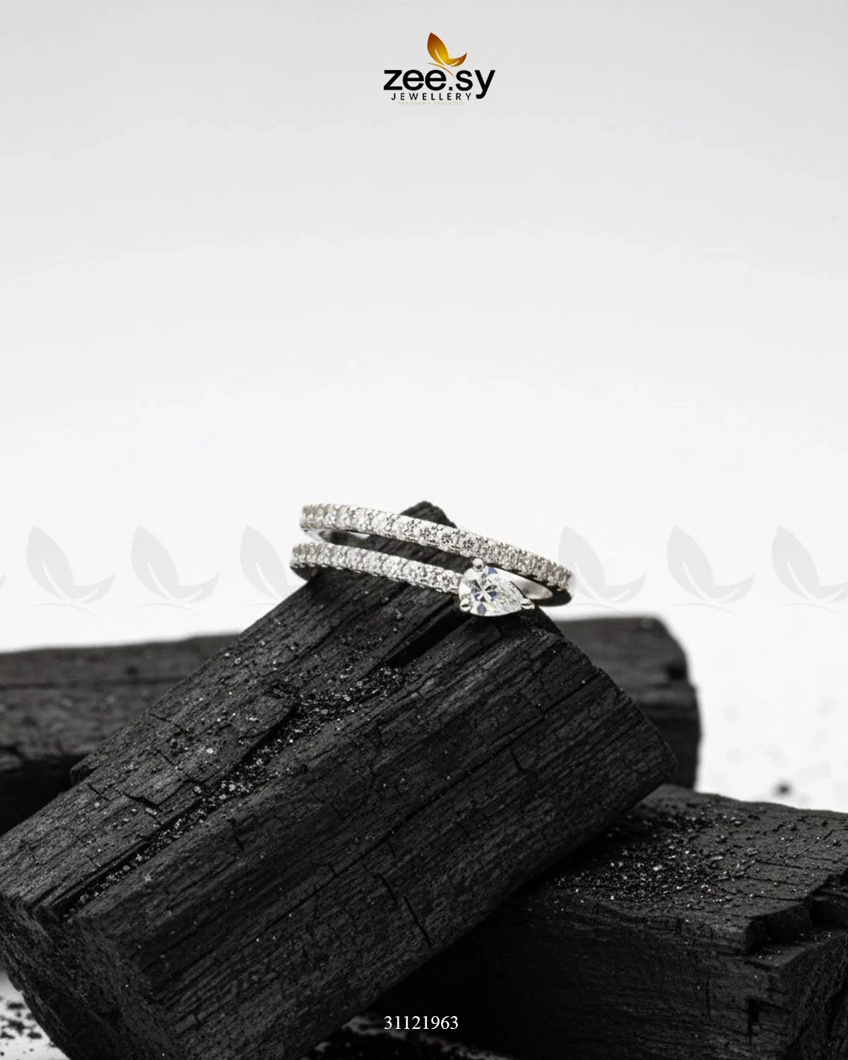 Pear Cut Lab Cluster Vortex Ring - Zeesy Jewellery