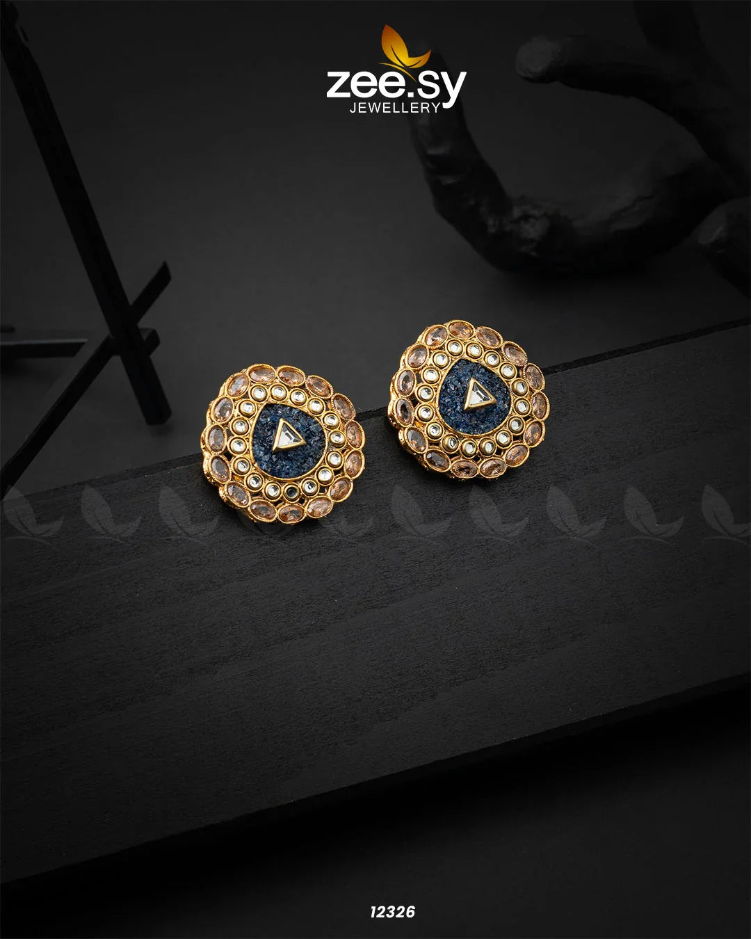 Pebble Earrings Blue - Zeesy Jewellery