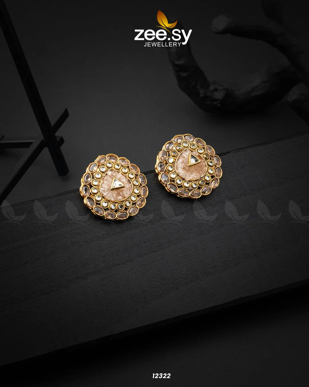 Pebble Earrings Champagne - Zeesy Jewellery