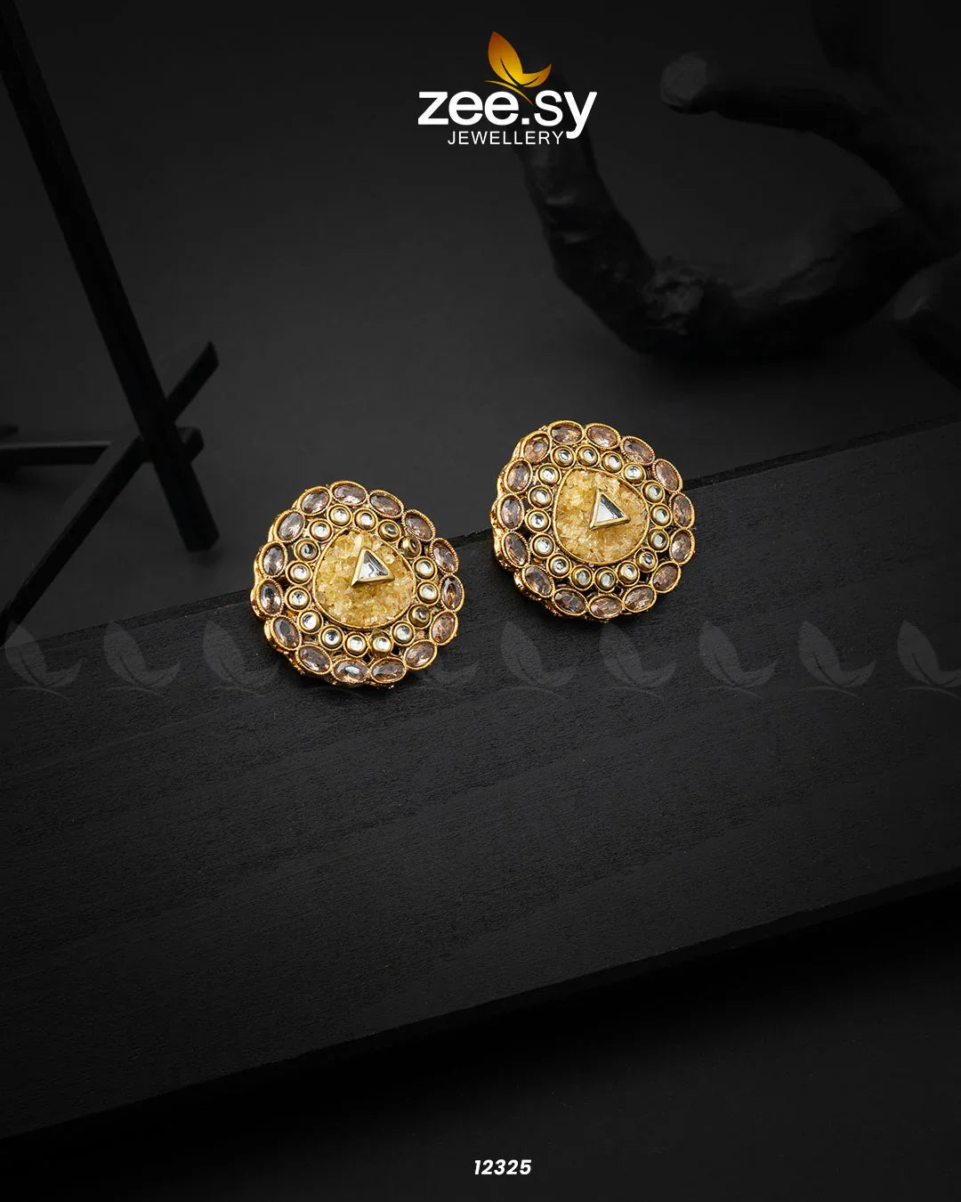 Pebble Earrings Yellow - Zeesy Jewellery
