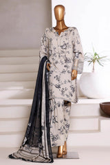 Malika By Sada Bahar Stitched 3 Piece Viscose With Farshi Shalwar Vol-02 Suit-MVF-565-Skin