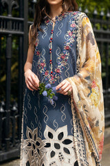 Hemline Odyssey By Mushq Unstitched 3 Piece Luxury Emb Lawn Suit-HMC-03-Petale Symphony