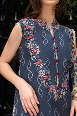 Hemline Odyssey By Mushq Unstitched 3 Piece Luxury Emb Lawn Suit-HMC-03-Petale Symphony