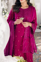 Eid Drop 2 By Azure Unstitched 3 Piece Ensembles Festive Jacquard Lawn Suit-63-Petunia Plum