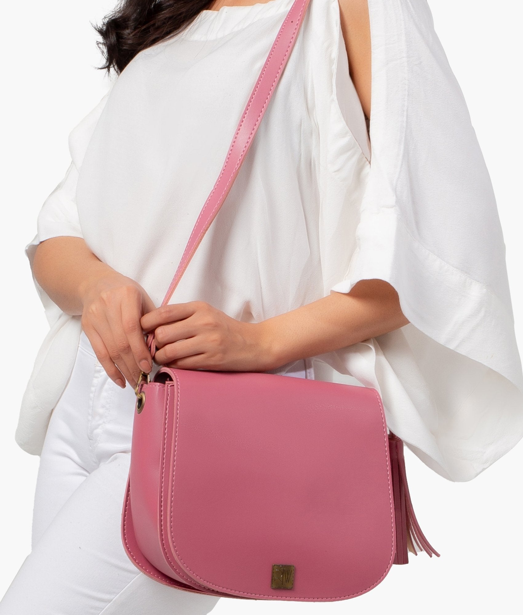 RTW Creation - Pink foldover saddle bag