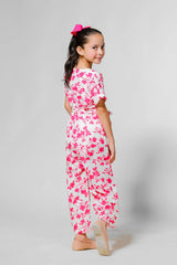 Sprinkles Stitched 1 Piece Summer Jumpsuit Kids Collection'2025-Pink Petals Jumpsuit