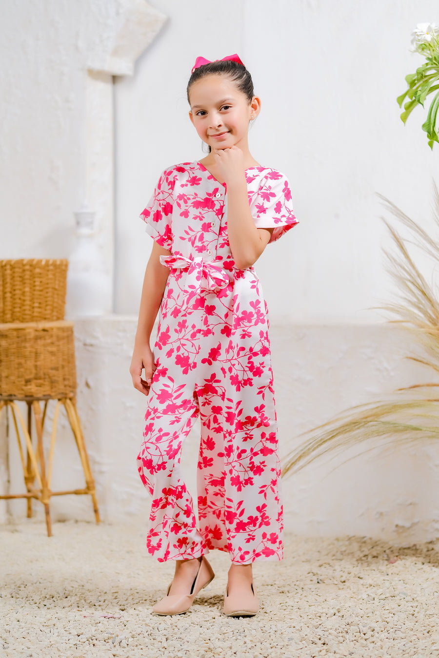 Sprinkles Stitched 1 Piece Summer Jumpsuit Kids Collection'2025-Pink Petals Jumpsuit